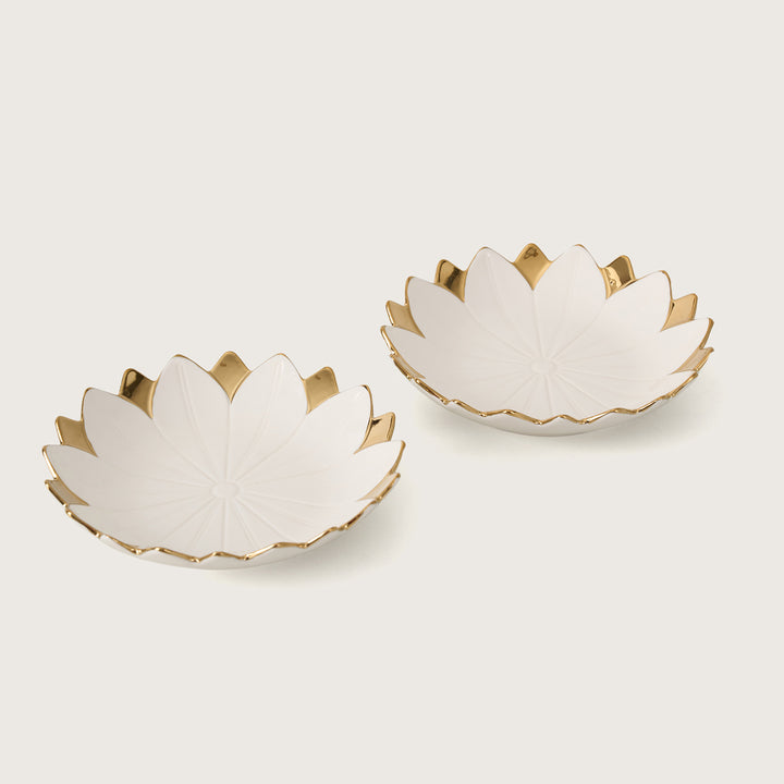 Lotus Petal Platter with Gold Edges