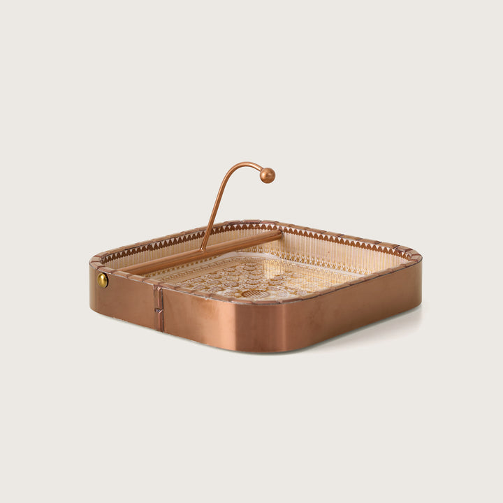 Golden Filigree Square Napkin Holder Tray