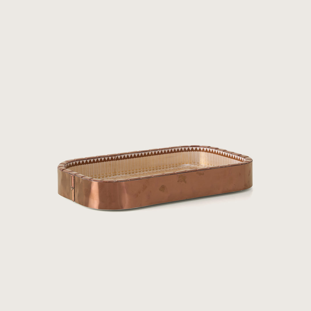 Golden Filigree Rectangular Decorative Tray