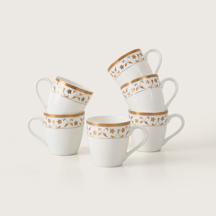 Royal Gold Floral Ceramic Tea Cup Set