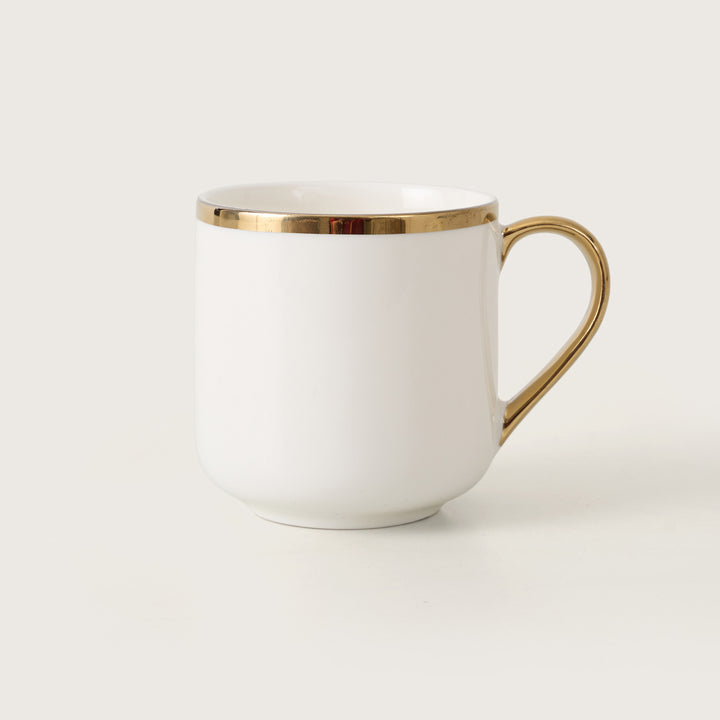 Elegant Gold Trim Ceramic Coffee Mugs