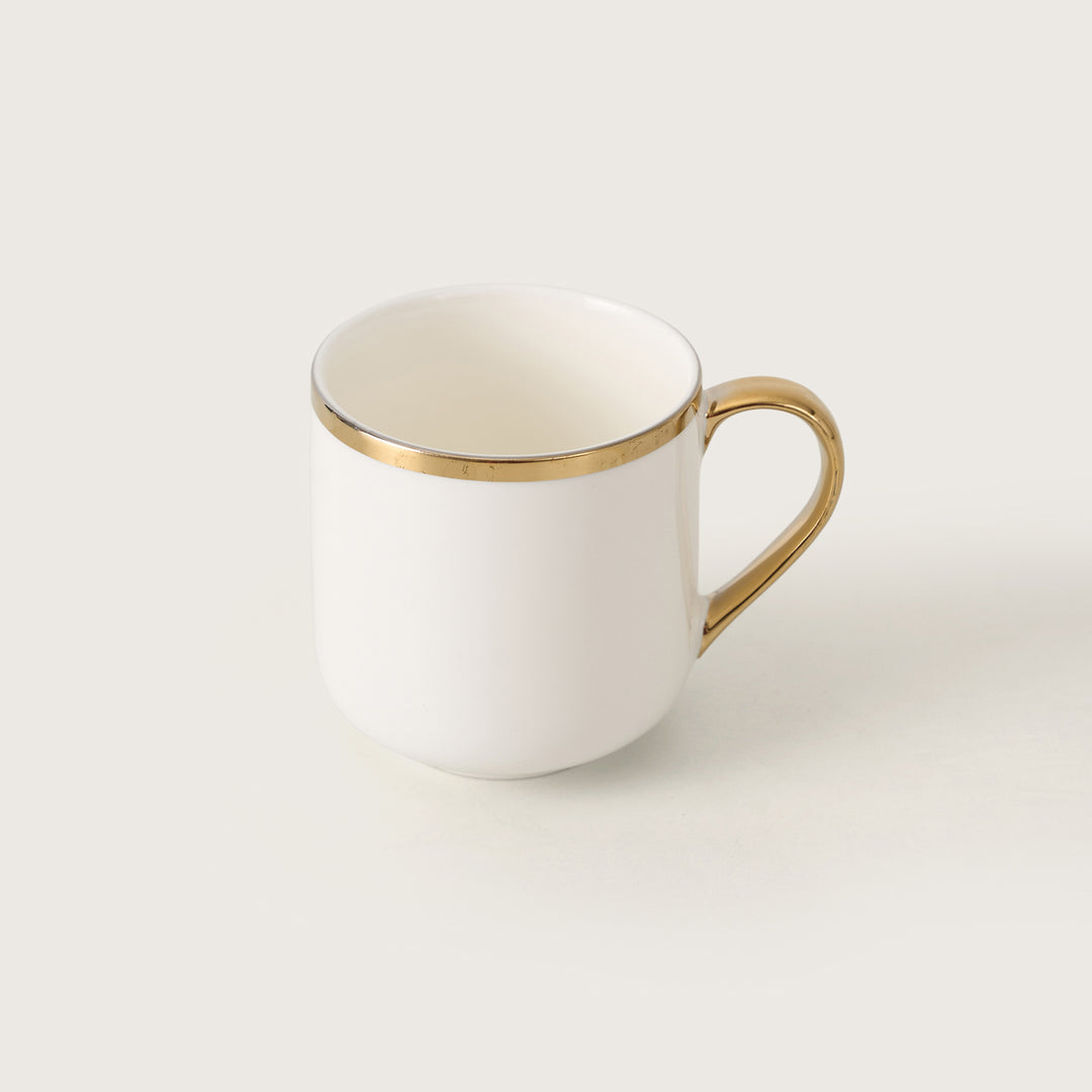 Elegant Gold Trim Ceramic Coffee Mugs