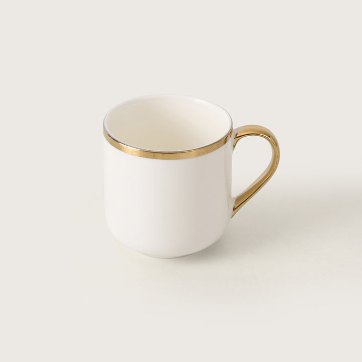 Elegant Gold Trim Ceramic Coffee Mugs