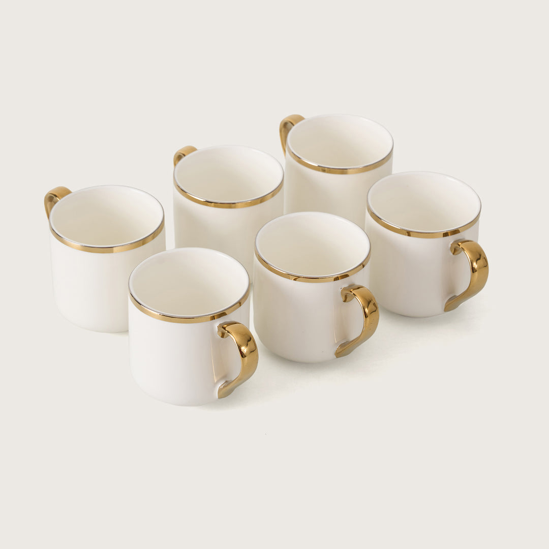 Elegant Gold Trim Ceramic Coffee Mugs
