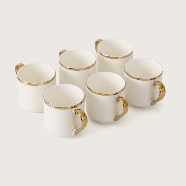 Elegant Gold Trim Ceramic Coffee Mugs