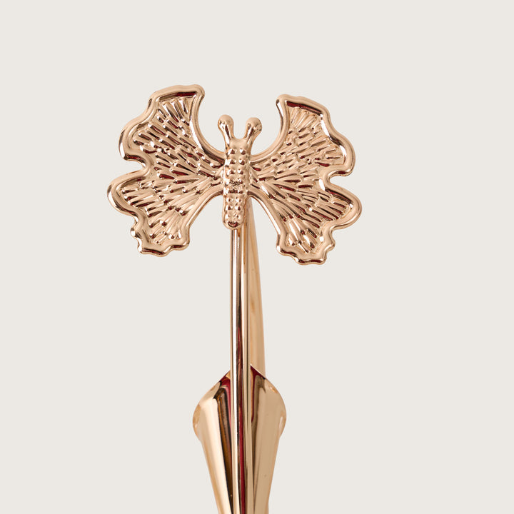 Gold Butterfly 3-Bowl Amber Glass Serving Stand