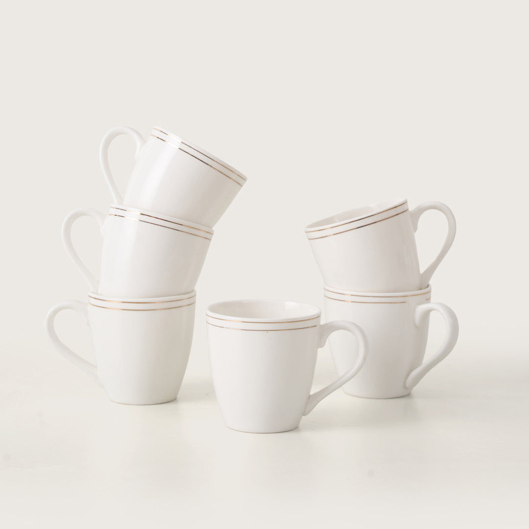 White Gold Trim Accent Tea cups