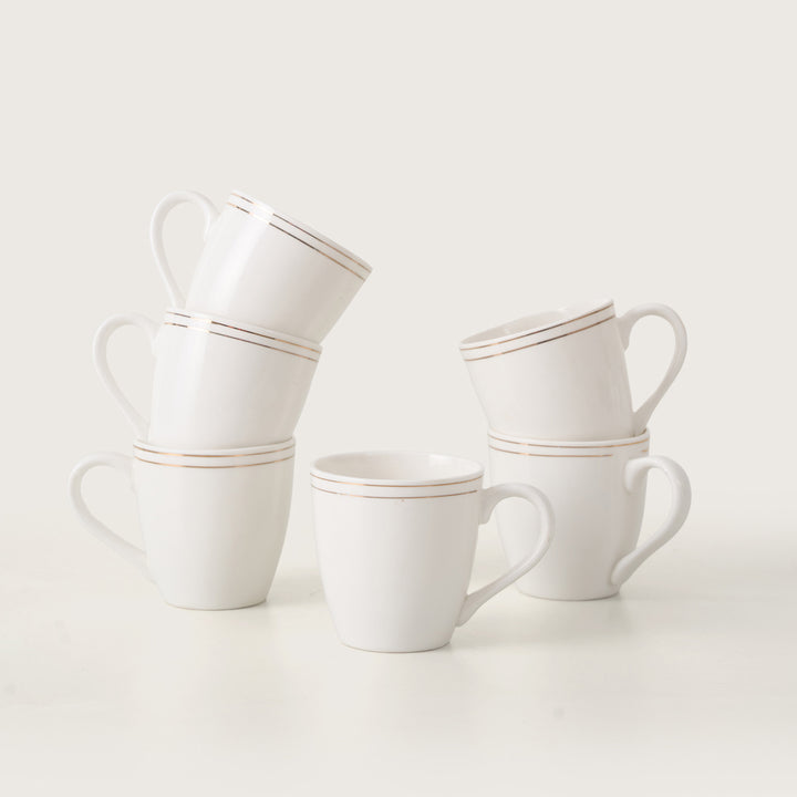 White Gold Trim Accent Tea cups