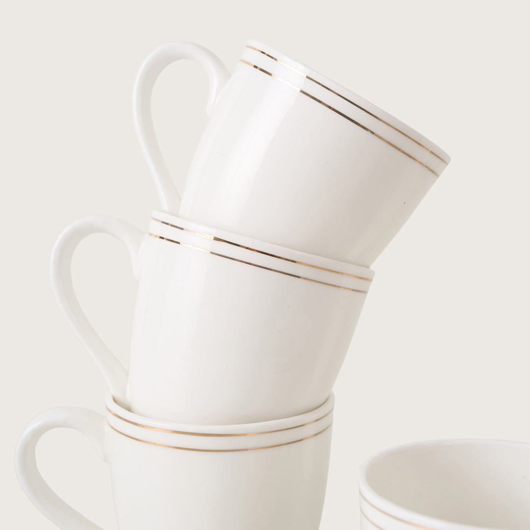 White Gold Trim Accent Tea cups