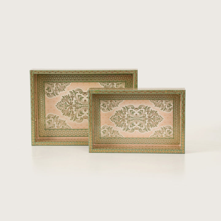 Vintage Damask Nesting Serving Trays