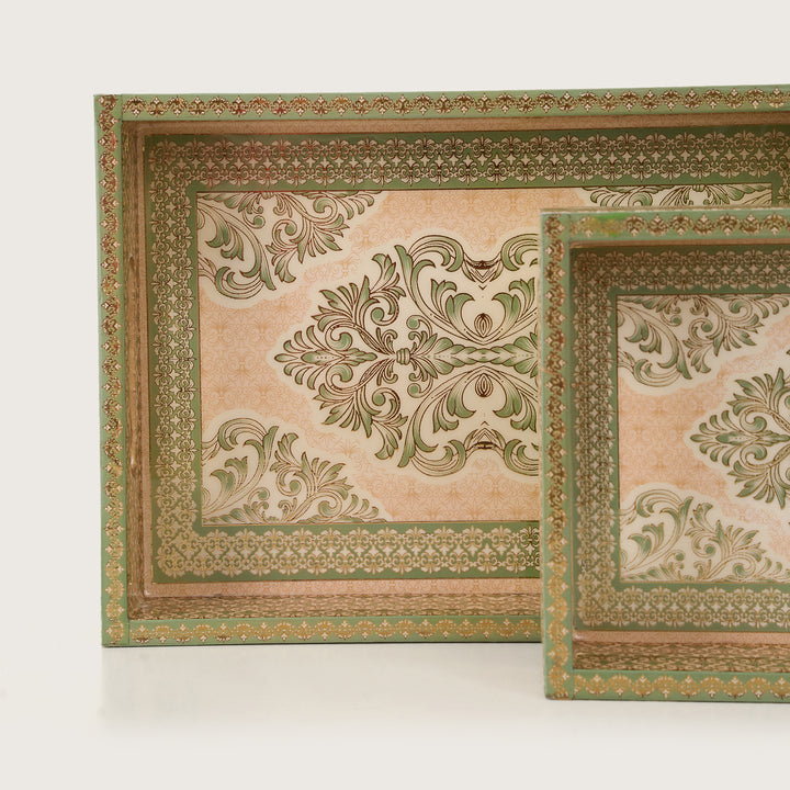 Vintage Damask Nesting Serving Trays