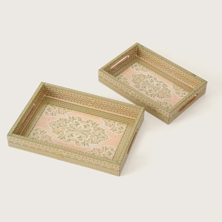 Vintage Damask Nesting Serving Trays
