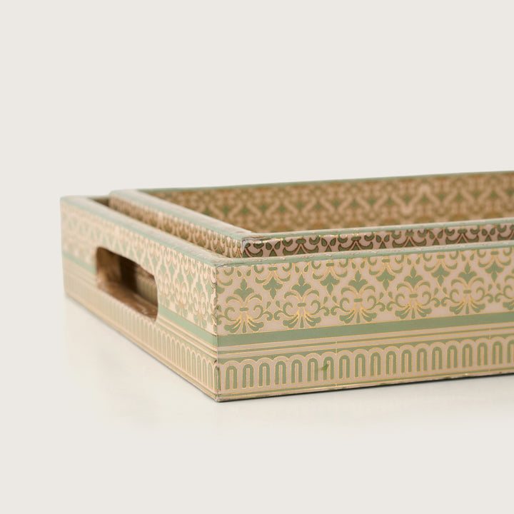 Vintage Damask Nesting Serving Trays