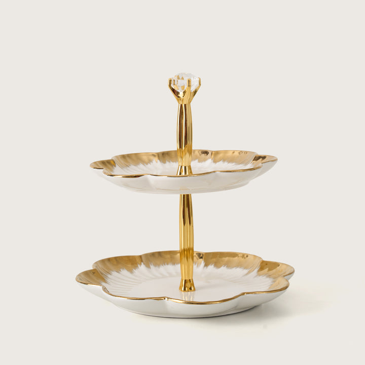 Gold Scalloped Cake & Dessert Stand