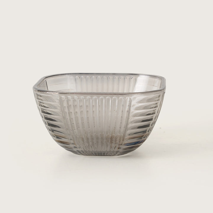 Smoked Grey Fluted Glass Dessert Bowl Set