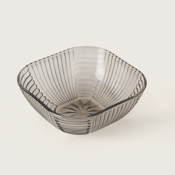 Smoked Grey Fluted Glass Dessert Bowl Set