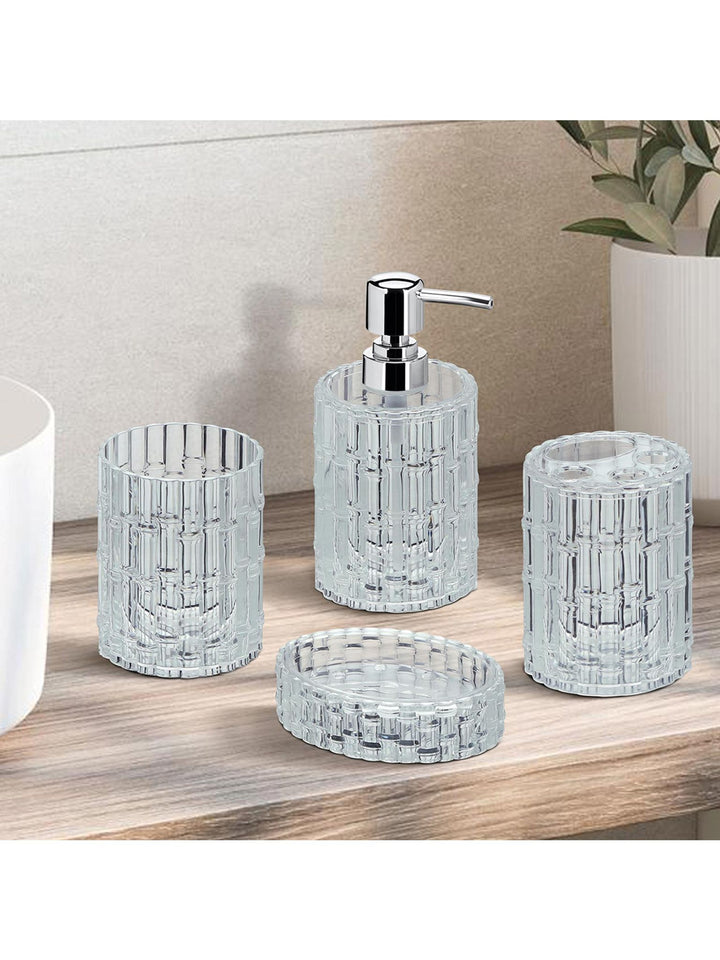 Crystal Bathroom Set of 4 - Clear