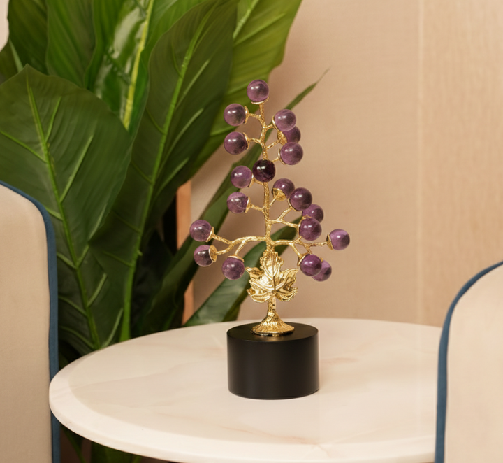 Purple Jeweled Grapevine Figurine Showpiece