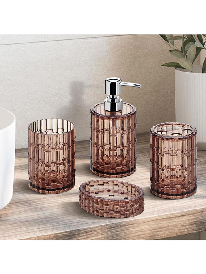 Crystal Bathroom Set of 4 - Brown