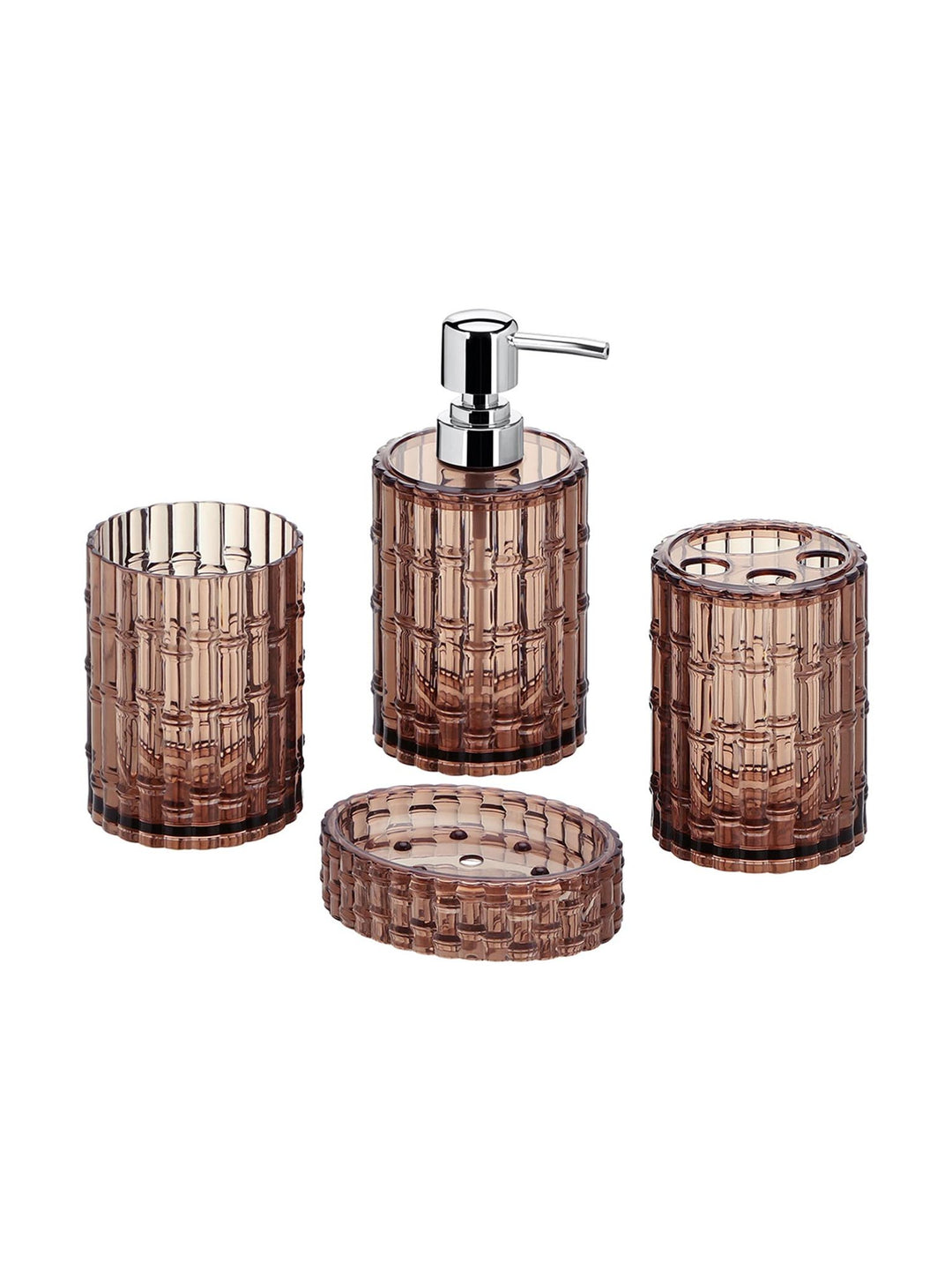 Crystal Bathroom Set of 4 - Brown