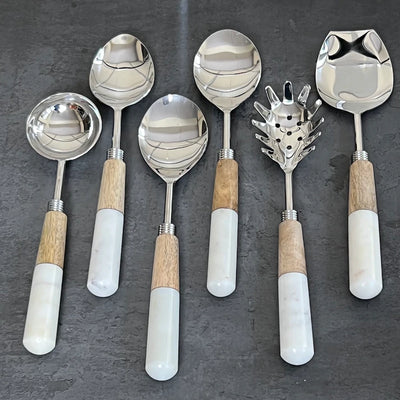 Chalky Wood Serving Spoon (Set of 6)