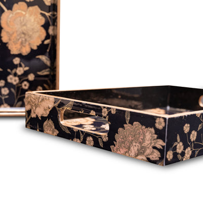 Gold floral multipurpose tray by Home 360