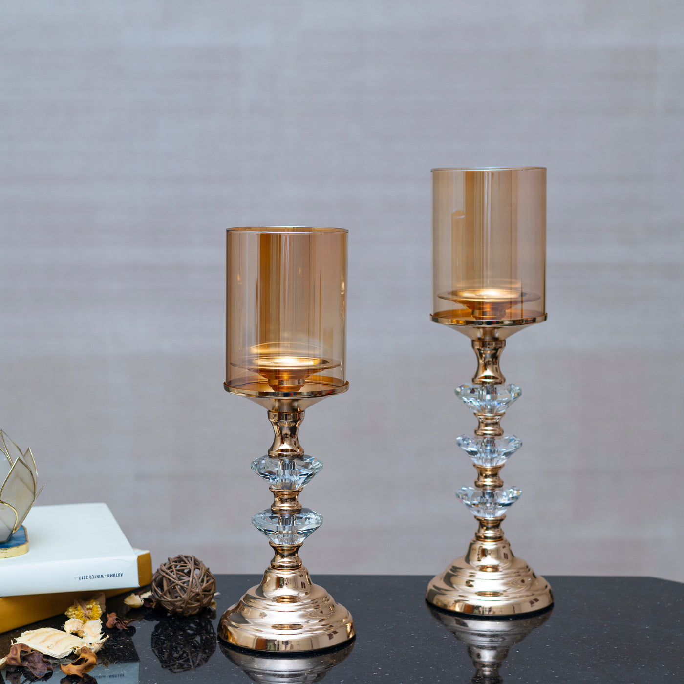 Gold and jewel candle stand by Home 360
