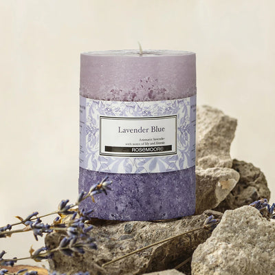 Scented Pillar Candle (Lavender Blue)