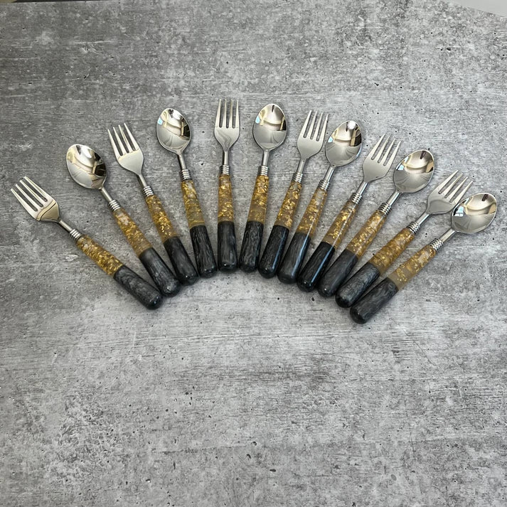 Dark Aureate - Cutlery Set of 12