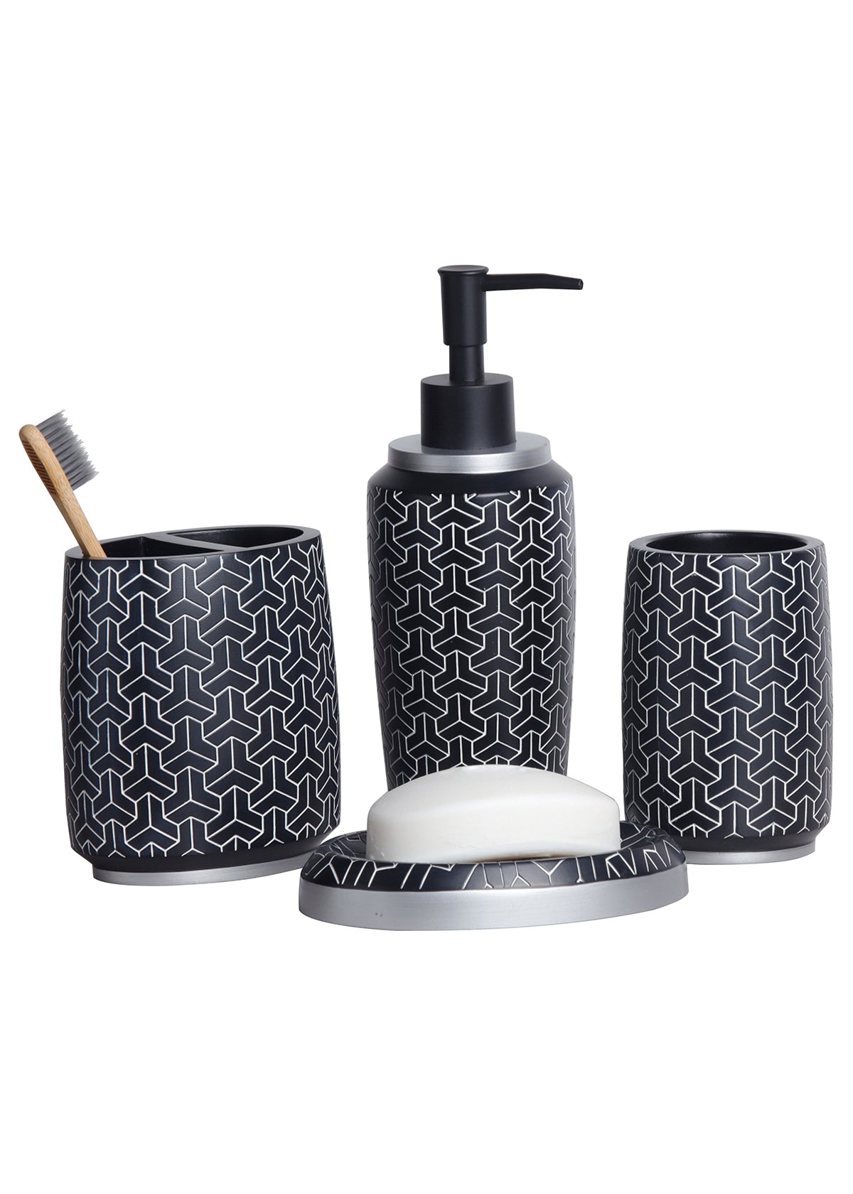 Moldova Black Bath Set (Set of 4)