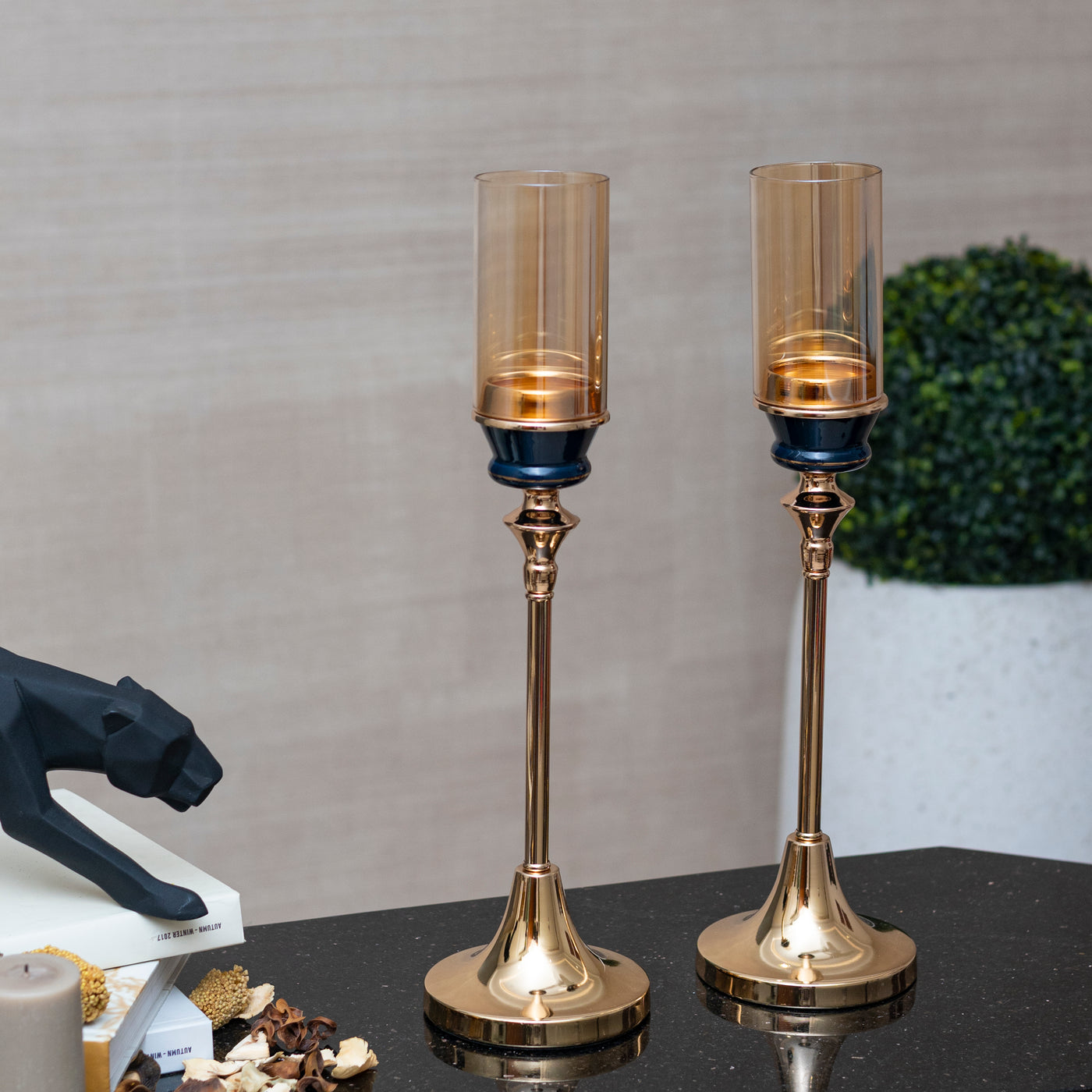 Gold candle stand by Home 360
