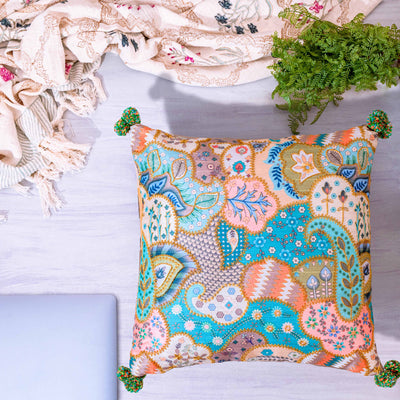 Teal and pink mandala cushion covers by Home 360