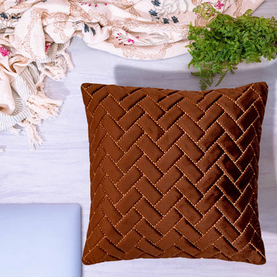 Hazel brown cushion cover by Home 360