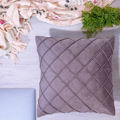 Grey textured cushion cover by Home 360