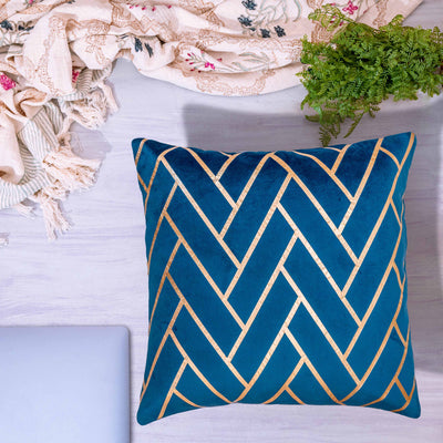 Teal and gold cushion covers by Home 360