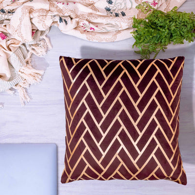 Gold and brown cushion cover by Home 360
