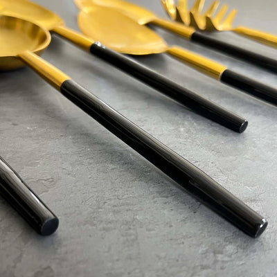 Jet Black Glimmer - Serving Spoon Set of 6