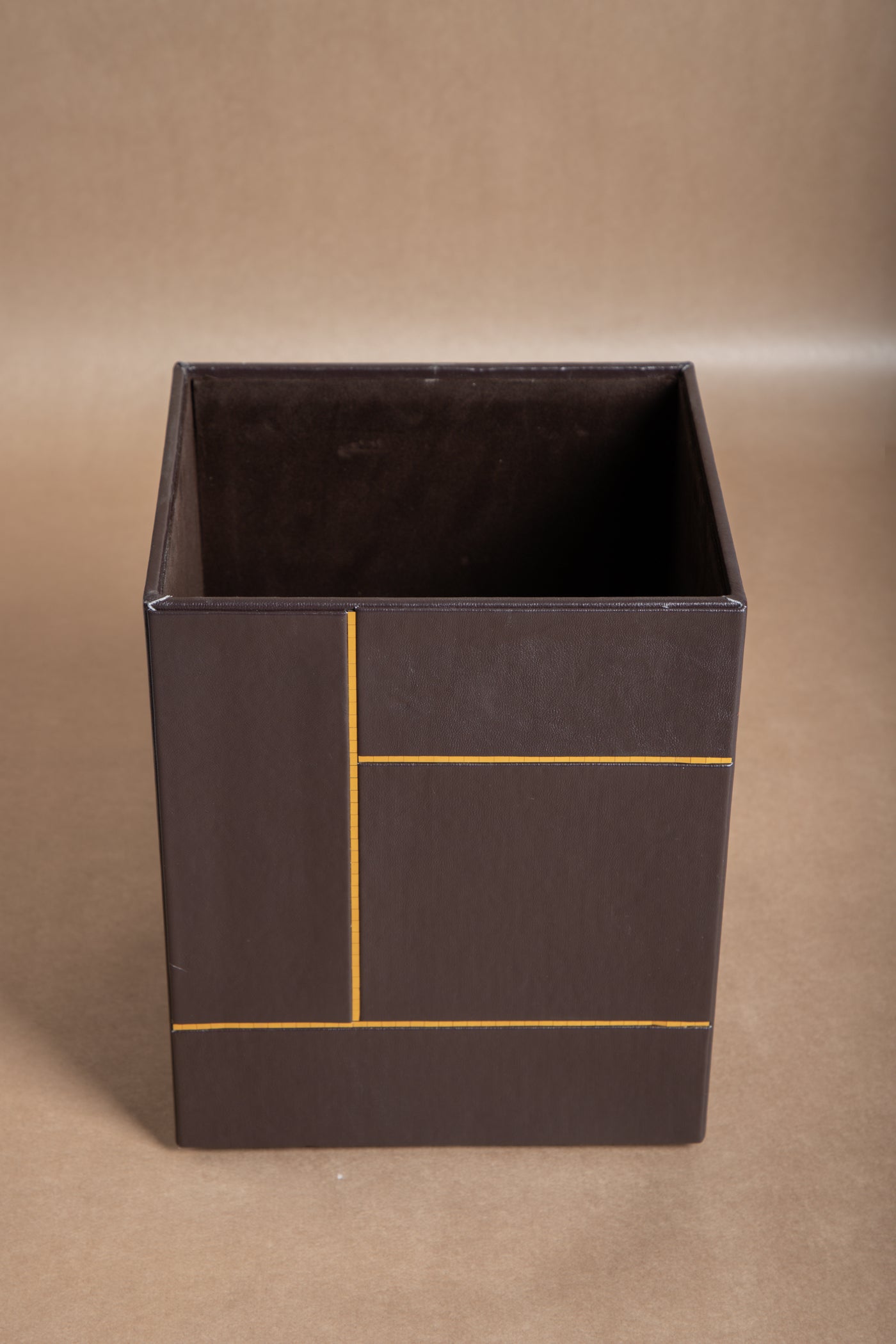 COMO LEATHER DUSTBIN (CHOCOLATE BROWN)