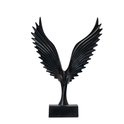 Black bird with open wings statue by Home 360
