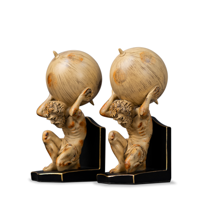 Man with sphere bookends by Home 360