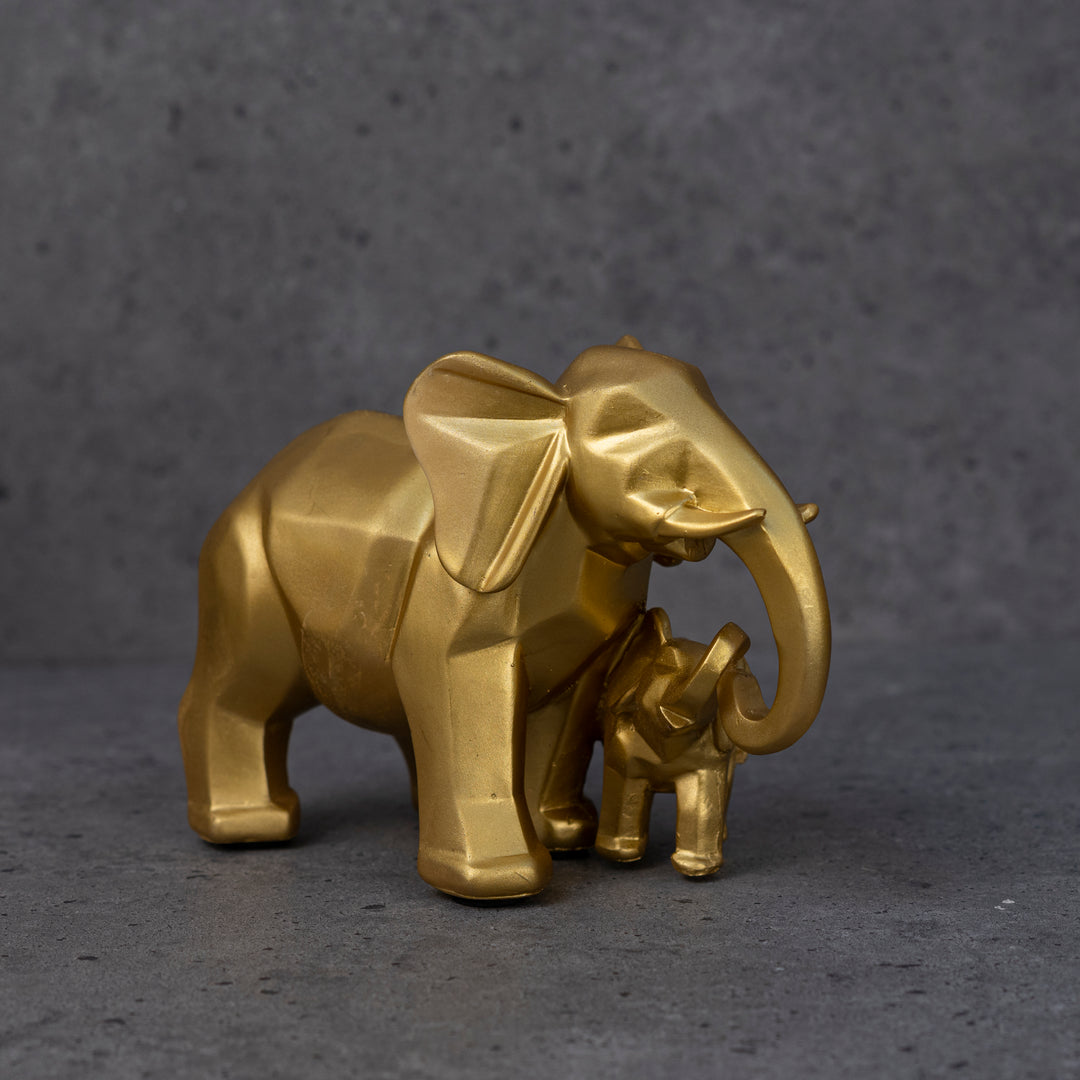 Gold elephant and calf decorative center piece by Home 360