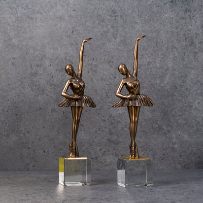 Gold ballerina decorative statue by Home 360