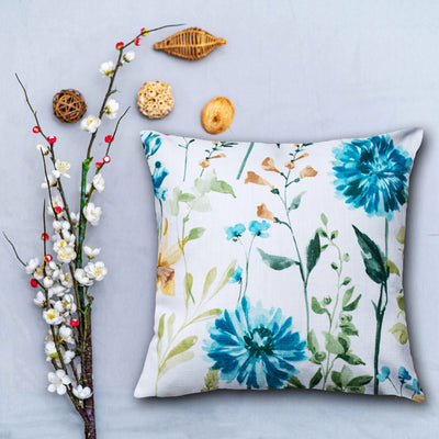Teal floriate elegance Cushion Covers (Set of 2)