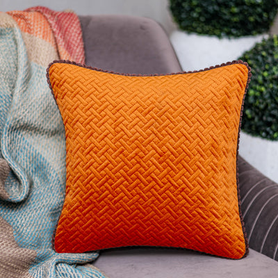 Tangerine embossed Cushion Covers (Set of 2)
