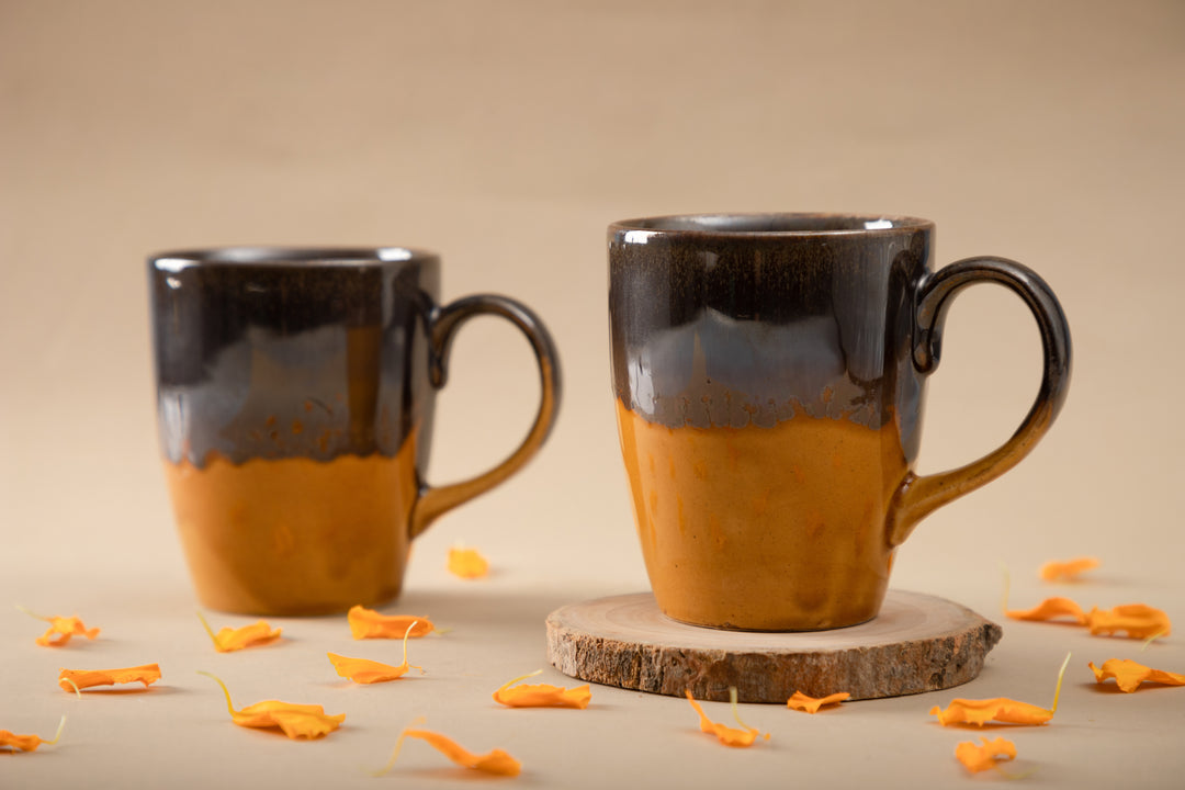 Amber Marigold Coffee Mugs (Set of 2)