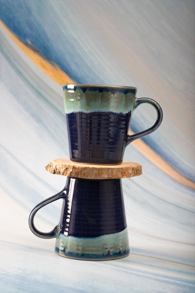 Indigo Opal Coffee Mugs (Set of 2)