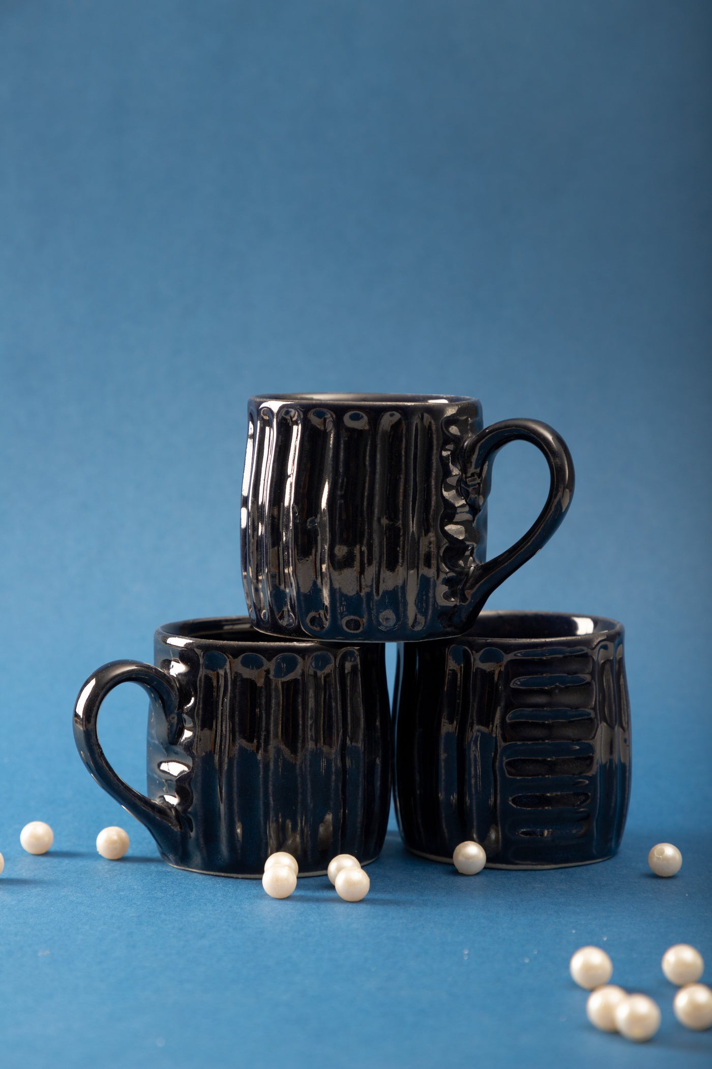 Denim Embossed Cups (Set of 6)