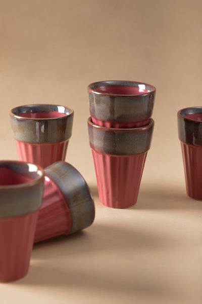 Indian Red Cutting Chai Cups (Set of 6)