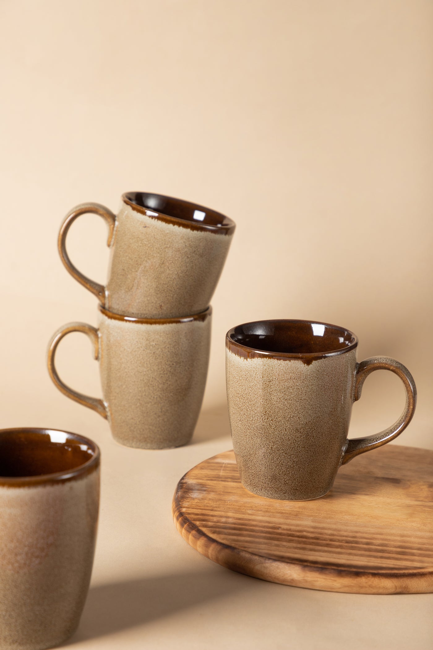 Brown Bean Coffee Mugs (Set of 4)